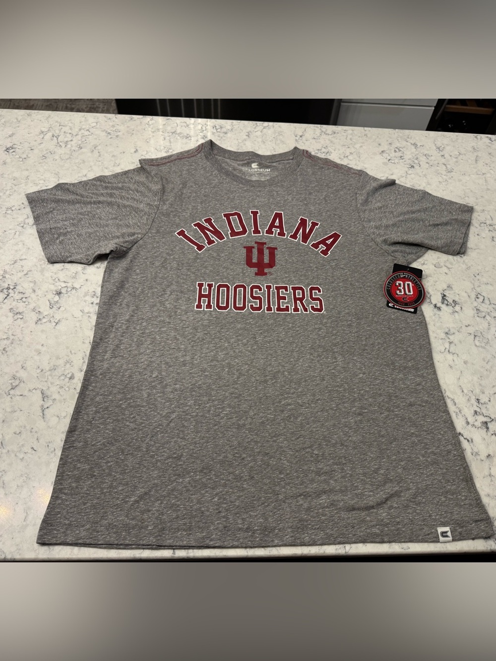 Indiana Hoosiers Gray Graphic T-Shirt Size Mens Large New with tags attatched